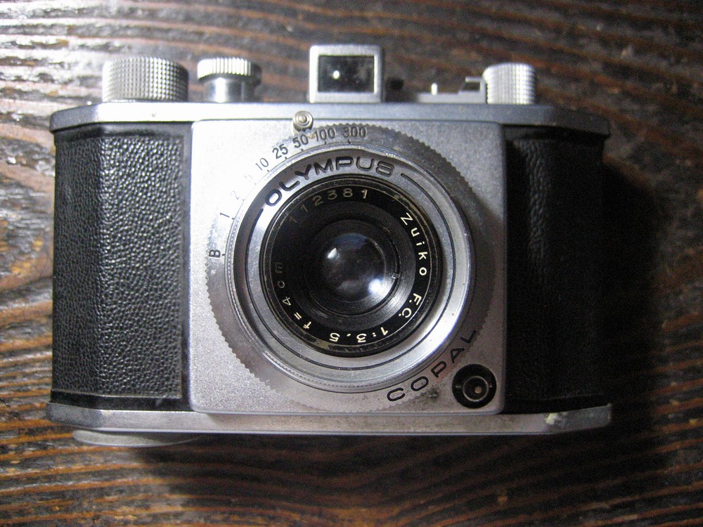 昭和レトロ35mmカメラ 1953年製 オリンパス35-Ⅳジャンク - 路地裏の 